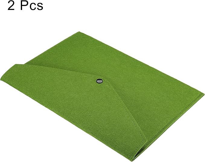 PATIKIL File Bag Felt Folder 2 Pack A4 Envelope Document Storage Pouch Organizer for Office Business, Green