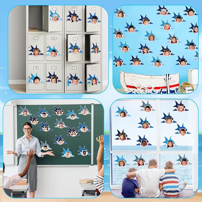 gisgfim 80Pcs Summer Cutouts Shark Decorations Under The Sea Bulletin Board Ocean Animal Paper Cut-Outs Classroom Decor for Boy Girl DIY Craft Photo Wall Kindergarten Preschool Party Favor Supply