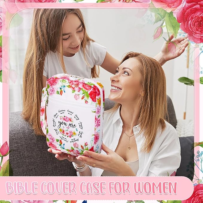 Bible Cover Case for Women and Bookmarks Carrying Bible Cases for Christian Gifts for Women Christian Book Covers Inspirational Gifts for Ladies Study Supplies Mother's Day Favors(Classic)