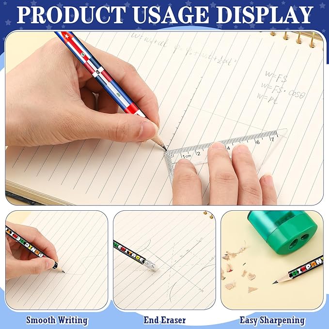 Gilprop 36 Pcs Hispanic Heritage Month Pencils Spanish Pencils with Erasers International Flags World Hispanic Heritage Month Party Favors Gifts for Classroom Decor Supplies