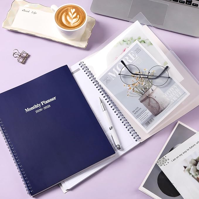 2026-2027 Monthly Planner - Monthly Calendar 2026-2027 with Two-Side Pocket, January 2026 - December 2027, 9" x 11", 2 Years Calendar Planner, Cardboard Cover