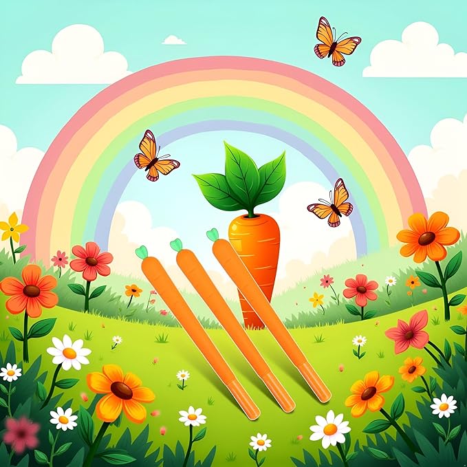 Jowxsx 3Pcs Orange School Company Writing Gel Pen, Creative Classic Cute Gel Pen to Write Smoothly Funny Carrot 0.5mm Black Gel Ink Pen Office School Supply Creative Gift Writing Correction Supplies
