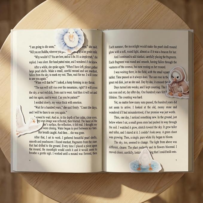 Goose Magnetic Bookmarks Gifts - 15 Pcs Silly Cute Funny Bookmark for Women Kids Book Lovers Students Bookworms Birthday Graduation Gift Magnet Page Clips School Office Reading Accessories
