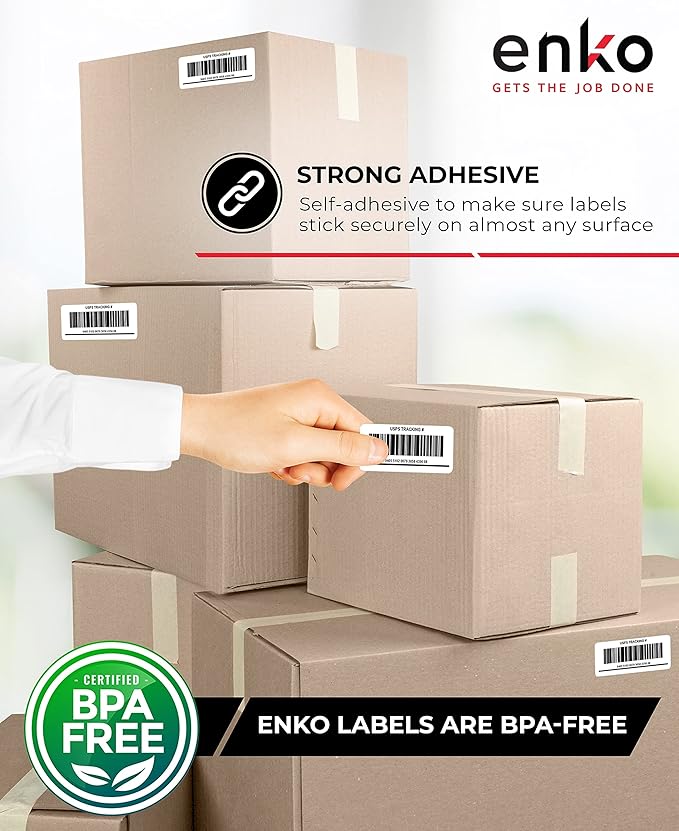 enKo [6 Rolls, 3000 Labels] Address, Shipping & Barcode Labels 30330 (3/4" x 2") Compatible for Dymo LabelWriter