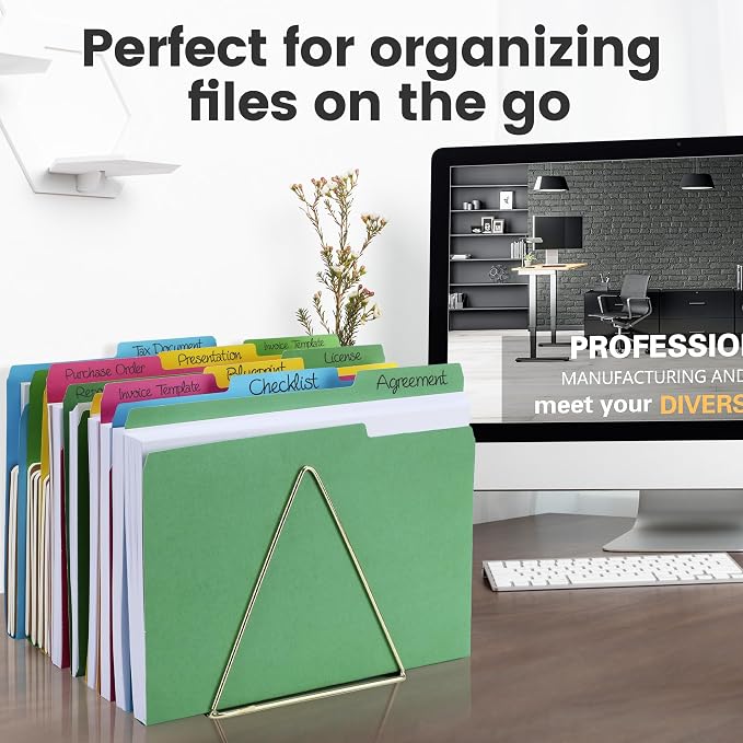 Colored File Folders 32 Packs, Letter Size, 1/3 Cut Tab. Chromatic Manila Folders 8.5 x 11 for Documents, File Folders with Foldable Lines for Easy Storage, Carpetas para Documentos for Office, School