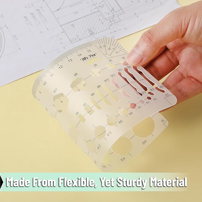Mr. Pen- Geometric Drawing Template, Hexagon & Circles, Plastic Template Plastic, Shape Stencils for Drawing