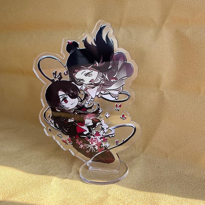 Heaven Blessing Bookmark Set Hua Cheng Xie Lian Acrylic Stand Decoration Anime Keychains Cosplay Accessory Pins with Stickers 16 Pcs