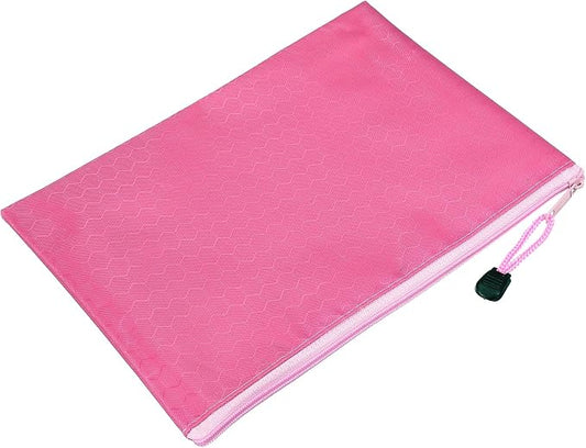 PATIKIL Waterproof Zipper File Bags, 5 Pack A5 Size Document Pocket Storage Organizer Pouch for Travel Office Supply, Pink