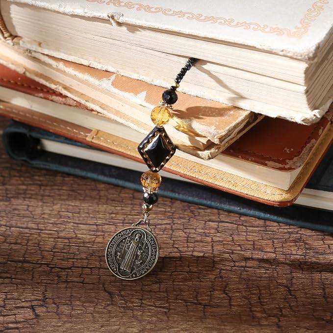 Christian Cross Beaded Bookmark - Vintage Beaded Book Mark for Women & Men, Unique Aesthetic Accessories Bookish Gifts for Booklovers Students Teachers