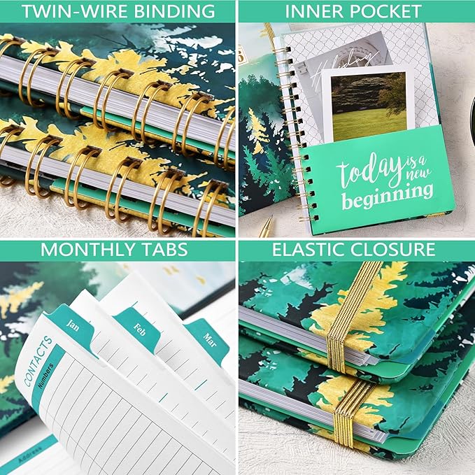 2026 Planner – Planner 2026 Weekly and Monthly, Jan. 2026 – Dec. 2026, 6.4" x 8.5", Calendar Planner 2026 with Tabs, Hardcover, Strong Twin-Wire Binding, Back Pocket, Inspirational Quotes ＆ Notes