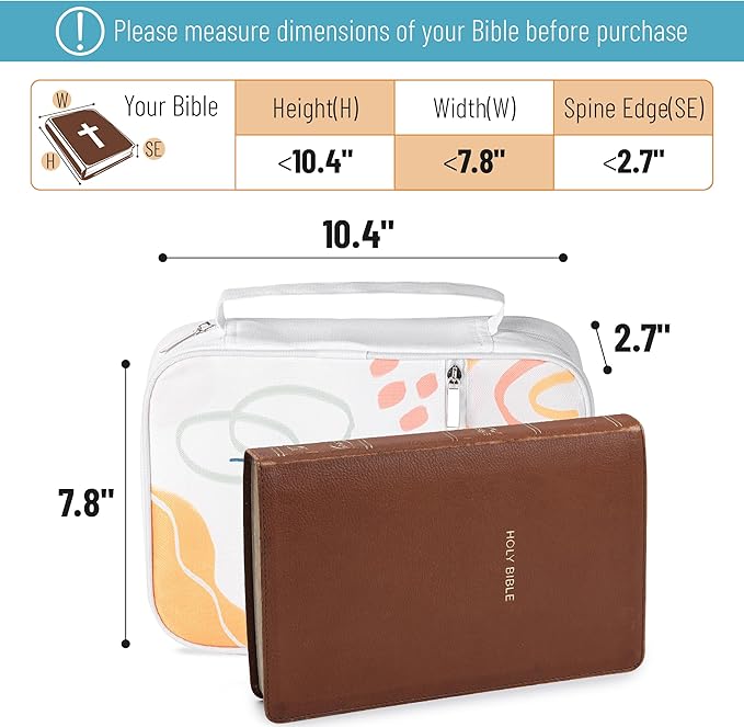 Mr. Pen- Bible Cover Case, Carrying Book Case with Durable Handle and Zippered Pocket, Bible Protective Church Bag for Men & Women, Christian Gifts, Joyful Nature, Mothers Day Gift