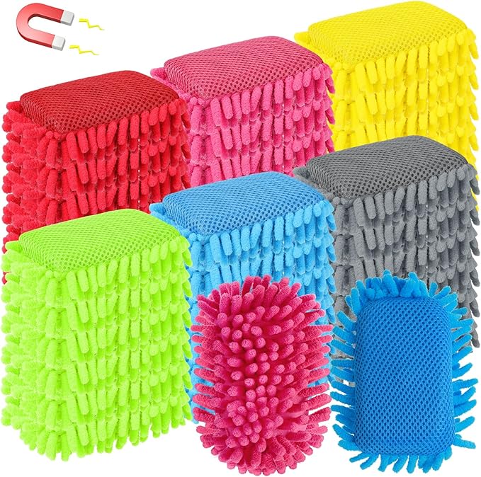Sherr 36 Pcs Microfiber Shag Magnetic Erasers Bulk Washable Dry Erase Whiteboard Erasers for Whiteboard, Chalkboard, and Memo Boards Marker, Chalk Mark, Office Supplies Adult(Bright Color)