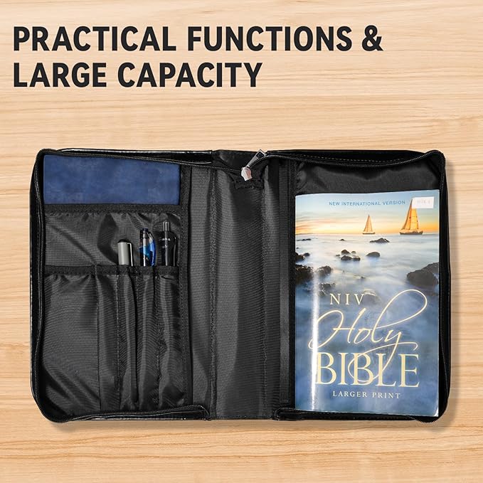 Armor of God Bible Cover for Boys Men Kids, Leather Bible Covers Carrying Case Bag with Shoulder Strap, Religious Christian Pastor Appreciation Gifts for Men, XL