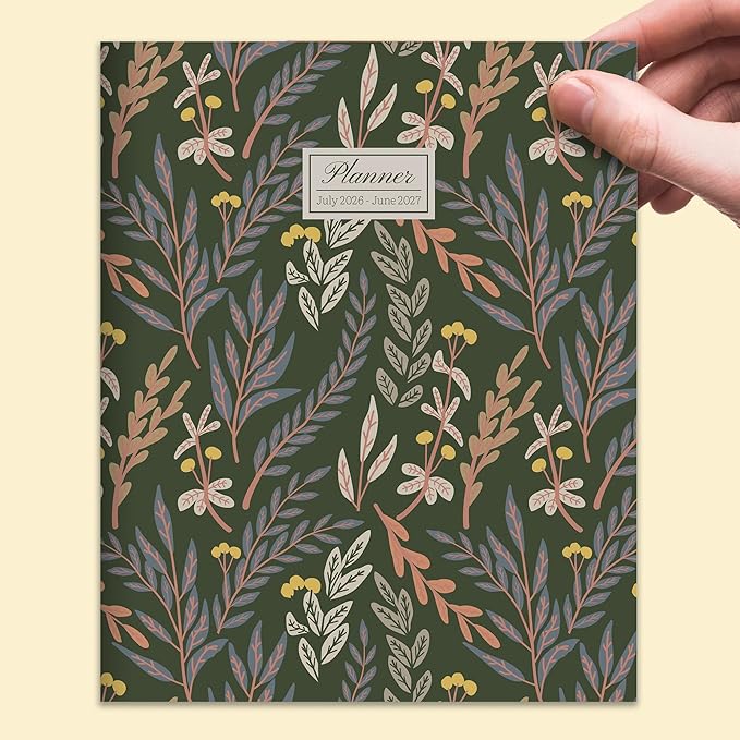 TF Publishing July 2026 - June 2027 Trailing Blooms Medium Monthly Planner - 12 Month Academic Planner 2026-2027 with 2-Page Spreads, Monthly Calendar Grids and Planning Prompts - 6.5 in x 8 in