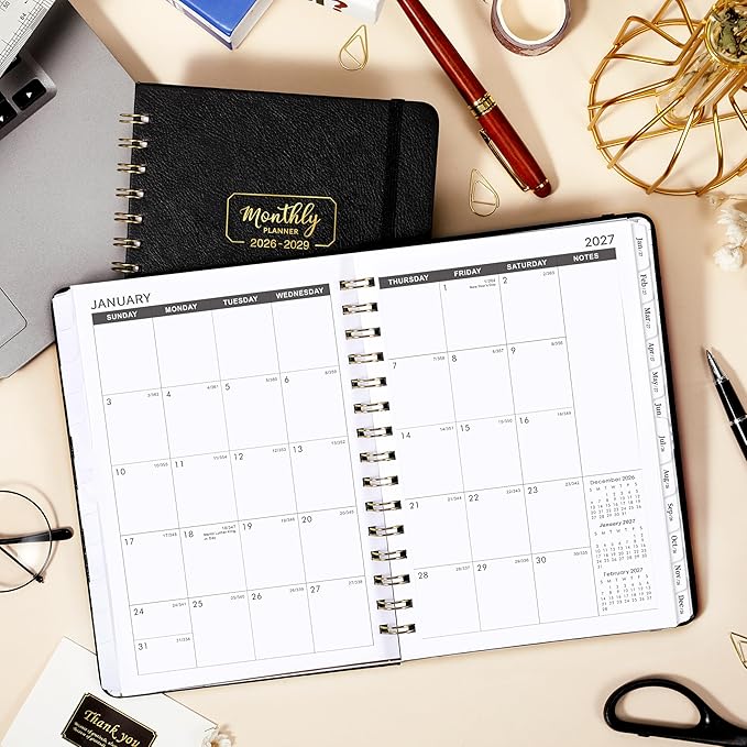 2026-2029 Monthly Planner - 3 Year Monthly Planner 2026-2029, Jul. 2026 - Jun. 2029, 36-Month Calendar with Hardcover, Inner Pocket, 6.4'' x 8.5''