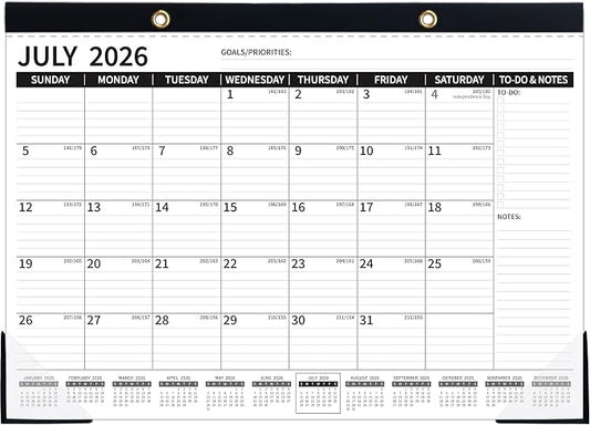Desk Calendar 2026-2027 – Apr 2026 – Dec 2027, 21 Monthly Desk Calendar, 2026 Large Desk Calendar, 17'' x 12'', 2026-2027 Desk/Wall Calendar with To-do Lists, Desk Pad, Ruled Blocks, Corner Protectors