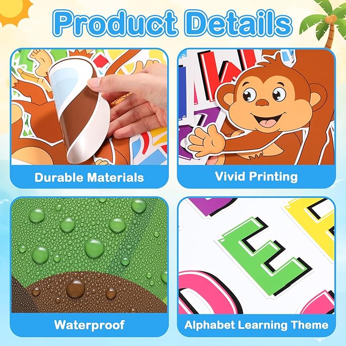 Blosssound Bulletin Board Set Boom Alphabet Letter Classroom Decorations Classroom Tree Cutouts for Students Teachers Kindergarten Primary School Education Back to School Wall Supplies