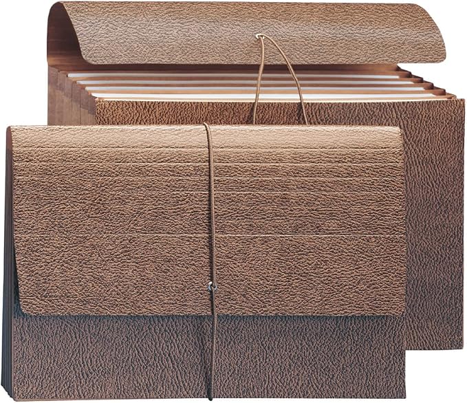 Smead Partition Expanding File Wallet, Flap and Cord Closure, 6 Pockets, 5-1/4" Expansion, Legal Size, Redrope, 10 per Box (72475)