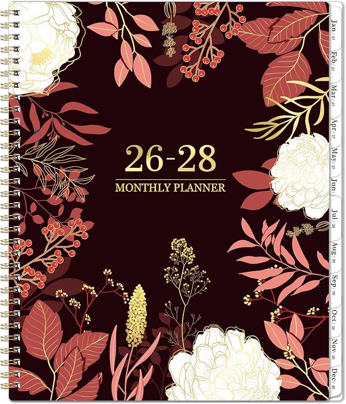 2026-2028 Monthly Planner - 2 Year Monthly Planner/Calendar 2026-2028, July 2026 - June 2028, 11" x 9", 24 Monthly Planner with Tabs, Back Pocket, Holidays, Twin-Wire Binding, Note Pages