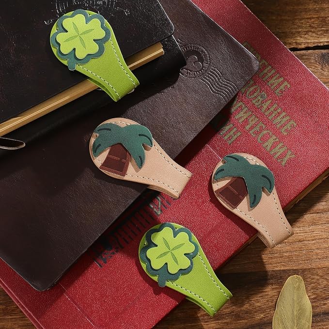 2PCS Leather Magnetic Bookmarks for Women, Personalized Leather Bookmark, PU Magnet Bookmark Clips Book Holder
