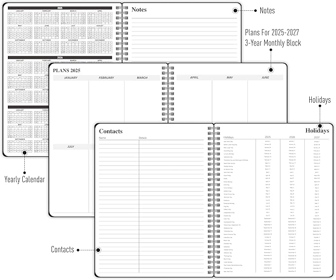 Monthly Planner 2026-2027, Monthly Calender Jan 2026 - Jun 2027, 18 Months Planner with Habit Tracker, 7.5" x 10", Spiral Bound for Personal Organizer and Office Supplies