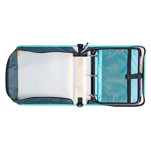 Case-it Iridescent Go Tab Zipper, 2" O-Ring with Removeable 5-Color tabbes, Expanding File Folder and Shoulder Strap and Handle, PS-440-VC-C, Pack of 6