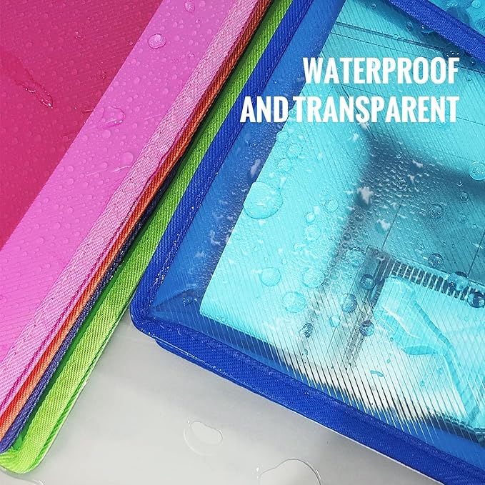 Plastic Expanding File Folder, Envelope Folders for Documents, Waterproof Transparent Expandable File Folder, Large Capacity, Fit Letter/A4 Size (Multicolor-6 Pack)