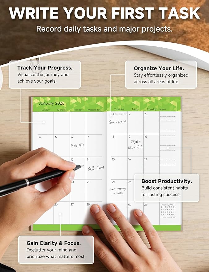 Pocket Calendar 2026-2028 Animal Series, Monthly Planner Jan 2026 to Jul 2028 (3.7" x 6.7") Perfect Purse Calendar, Pocket Agenda with Protective Plastic Sleeve- Highland Cow