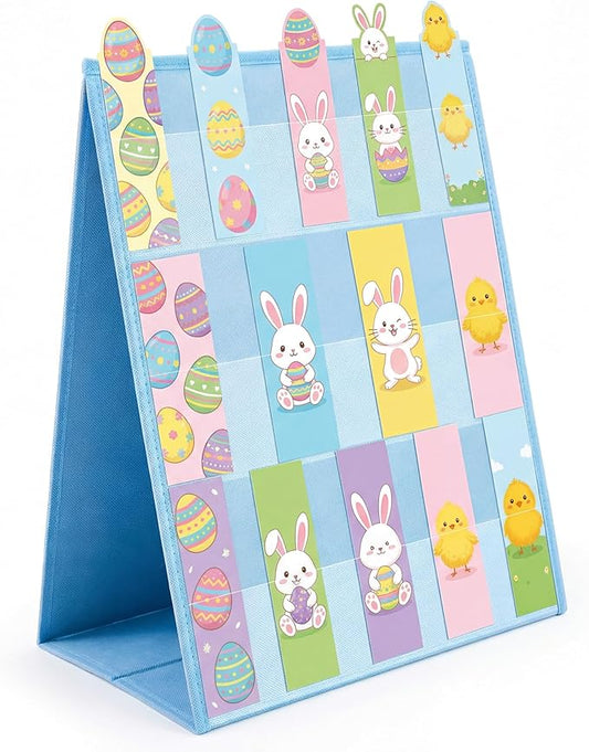Faccito Bookmark Display Stand, Double Sided Portable Holder for Bookmarks, Blue Desktop Display Rack for Craft Fairs, Spring Markets, Vendor Booths