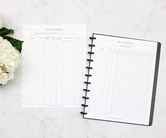 BetterNote Finance Plan Refill for Discbound Notebooks, Bill, Account, Expense, Budget, Fits Levenger Circa, The Happy Planner, Arc Systems, TUL, Talia, 1 Year Supply (11-Disc, 8.5"x11")