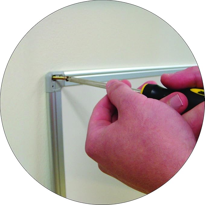 MasterVision Maya Series Magnetic Dry Erase Board, Laquered Steel Whiteboard, Snap-On Marker Tray, Wall Mounting Kit, 18" x 24", Aluminum Frame