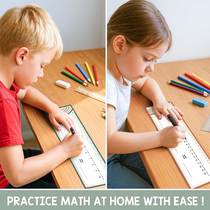 26 Pack Rainbow Boho Number Line Dry Erase Boards Cards, 14"x4", Double-Sided, 0-10 on One Side & 0-20 on Other Side, Math Manipulatives for Student, Education Classroom Must Haves