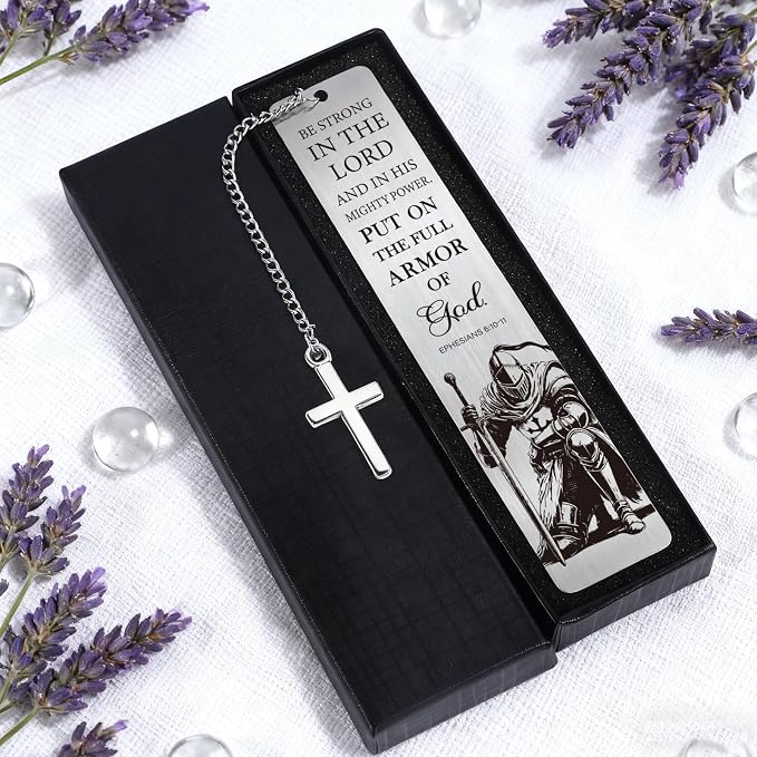 Inspirational Christian Bookmarks Gifts - Warrior of God Bookmark for Women Men, Scripture Bible Verse Book Marks for Friends, Religious Thanksgiving Christmas Birthday Gift for Book Lovers
