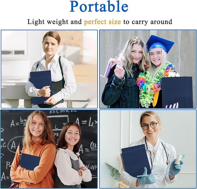 Zzrywuty 100 Packs Paper Folders with Pockets for Students,Businessmen and Office Workers,Letter Size,Two Pocket Folders with Card Slot for School Supplies,Office,Business (Royal Blue)