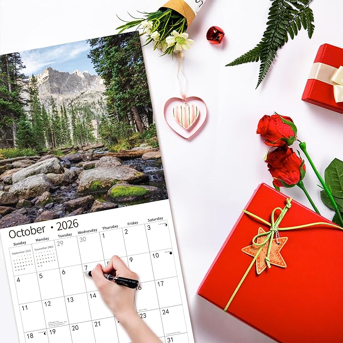 2026 Wall Calendar, 14 Months Wall Calendar Wild & Beautiful Rocky Mountains, November 2025 - December 2026, 12" x 18.2" Opened, Spiral Bound Monthly for Kids Teen Organizing & Planning
