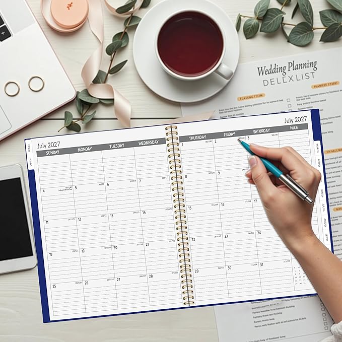 2026-2030 Monthly Planner 5 Year Monthly Planner/Calendar 2026-2030, Jan 2026 – Dec 2030, 9" x 11", Tabs, Double-Side Pocket, Holidays, Thick Paper - Navy Blue