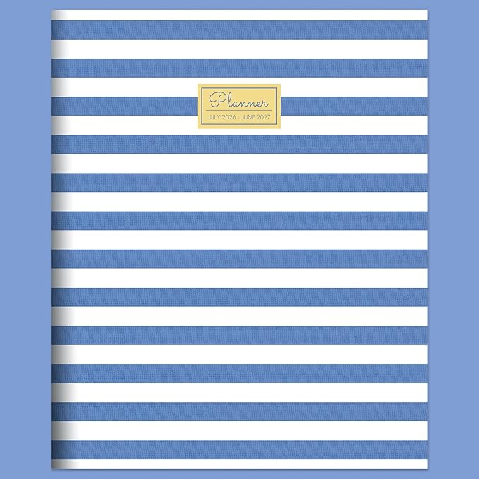 TF Publishing July 2026 - June 2027 Linen Lines Large Monthly Planner with Thick Paper - 12 Month Academic Planner 2026-2027 with 2-Page Spreads, Large Calendar Grids and Prompts - 9 in x 11 in