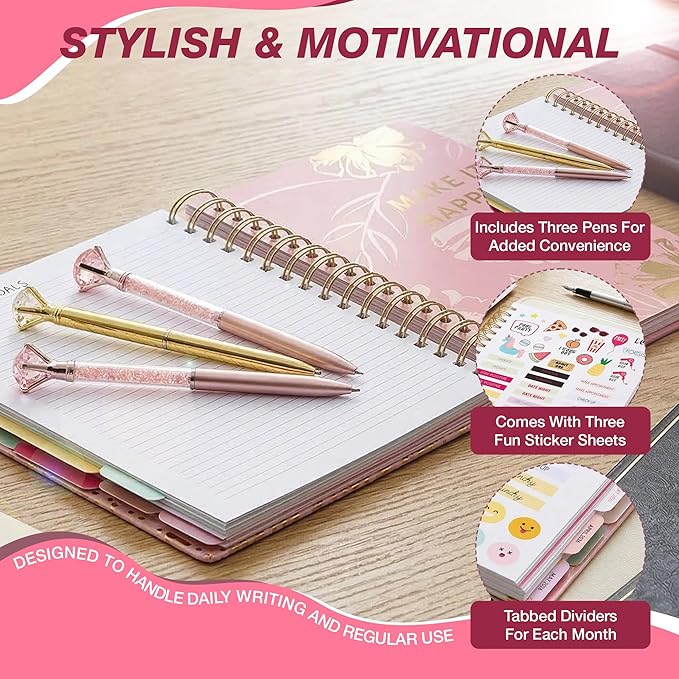 Votum 18 Month Hard Cover Planners/Calendars 10" x 10", January 2026 - June 2027 - Daily, Weekly & Monthly Organizer with Pens, Stickers, Sticky Notes, and a Sturdy Cover - Organized Chaos