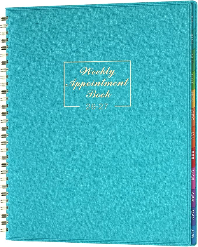 2026-2027 Weekly Appointment Book - JUL 2026 - JUN 2027, Daily Hourly Planner 2026-2027, 8.4" x 10.6", Flexible Soft Cover, 15-Minute Interval