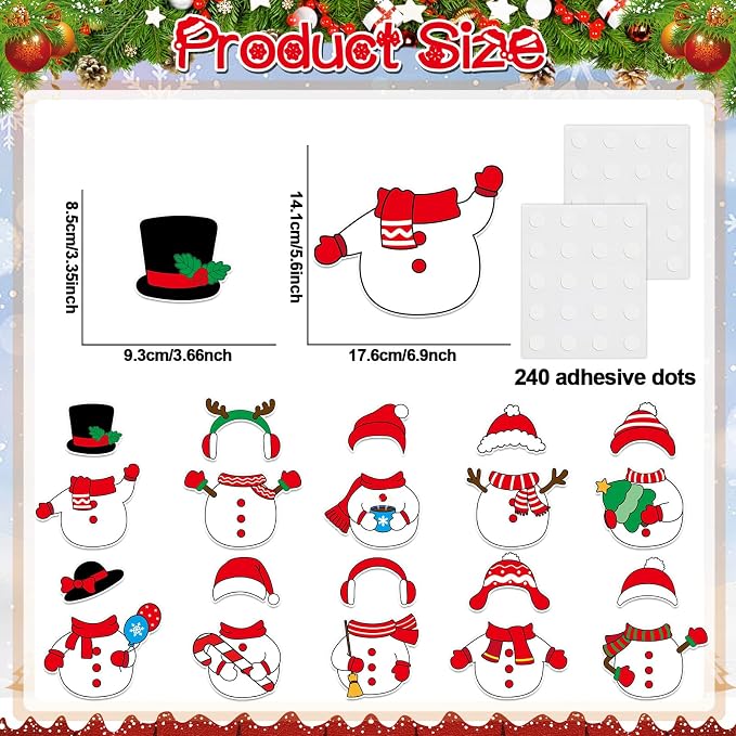 60pcs Christmas Theme Cutouts Snowman Bulletin Board Decorations Xmas Snowman Paper Cut-Outs Classroom Decor for Xmas Classroom DIY Craft Photo Wall Door Christmas Winter Party Supplies