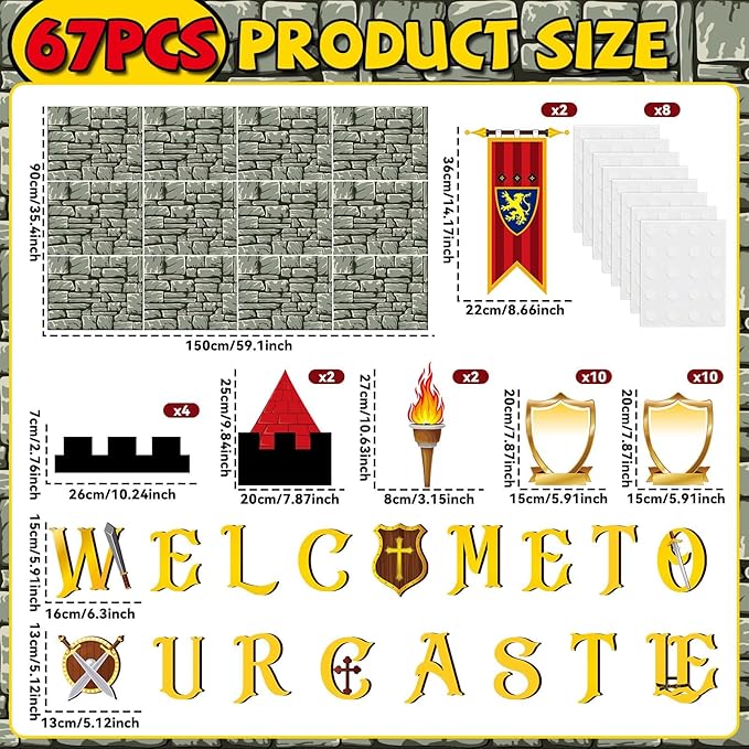 party greeting Medieval Bulletin Board Set Halloween Bulletin Board Medieval Shield Classroom Decorations Castle Theme Paper Cutouts for Renaissance Back to School Classroom Chalkboard Wall Door Decor