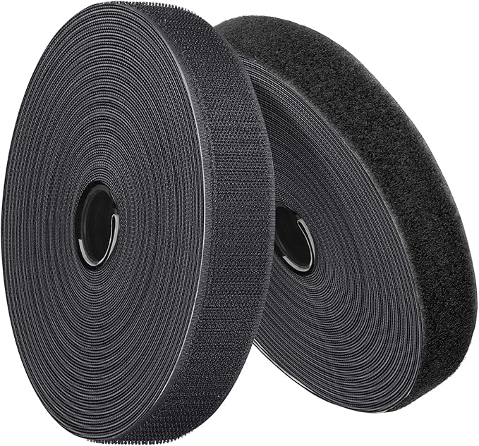 Strips with Adhesive Heavy Duty, 26.5Ft x1.2inch Tape, Nylon Sticky Back Fastener Roll,DIY Industrial Strength Self Adhesive Strips for Office,Classroom,Car, Couch Cushions-Black