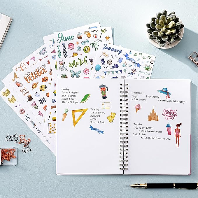Planner Stickers - Calendar Stickers for Celebration and Decoration, 12 Monthly Festival Theme Sticker for Adults Planner, for Festival Events, Daily Tasks(14 Sheets, 1500+ Sticker Per Pack)