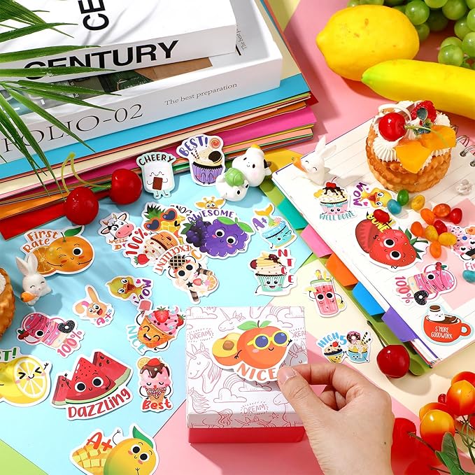 Jetec 300 Pcs Scratch and Sniff Stickers for Kids, 68 Styles Scented Smelly Stickers Scented Teachers Motivational Parents Reward Incentive Bulk Students Classroom Chart School Supplies