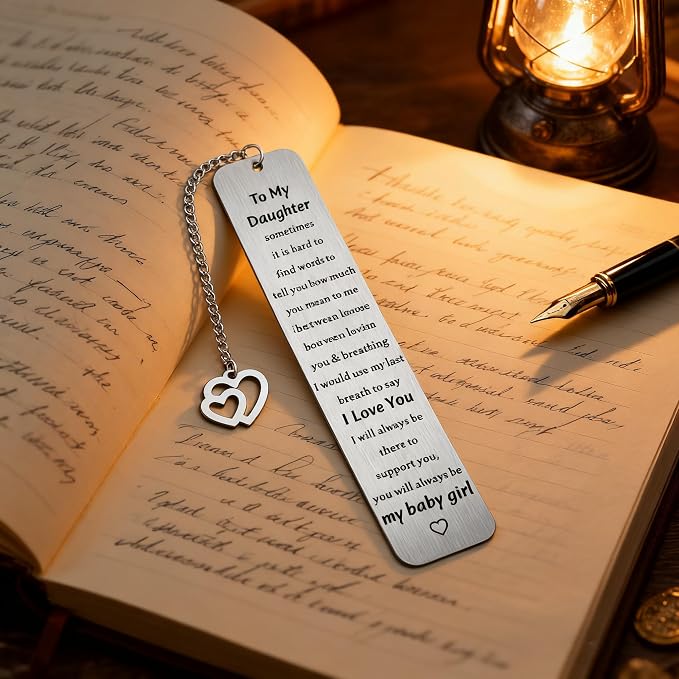 Gifts for Daughter from Mom Dad, Sentimental Birthday Gifts for Daughter, Inspirational Bookmark for Adult Daughter, Graduation Christmas Valentines Gifts for Her, I Love You Keepsake