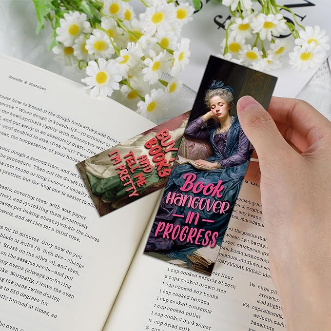 100 Pcs Funny Vintage Art Bookmarks Bulk, Fun Paper Book Marks for Women, Pretty Girl Reading Accessories, Book Lover Gifts Bookworm Supplies Birthday Christmas Stuffers