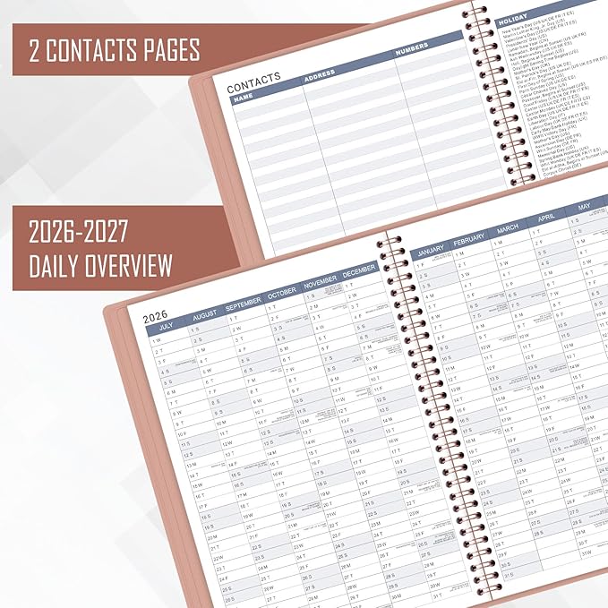 2026-2027 Appointment Book/Planner - 53 Weeks Daily Planner 2026-2027, July 2026 - June 2027, 9" x 11" Weekly Appointment Book with 15-Minute Increments, Flexible & Soft Cover