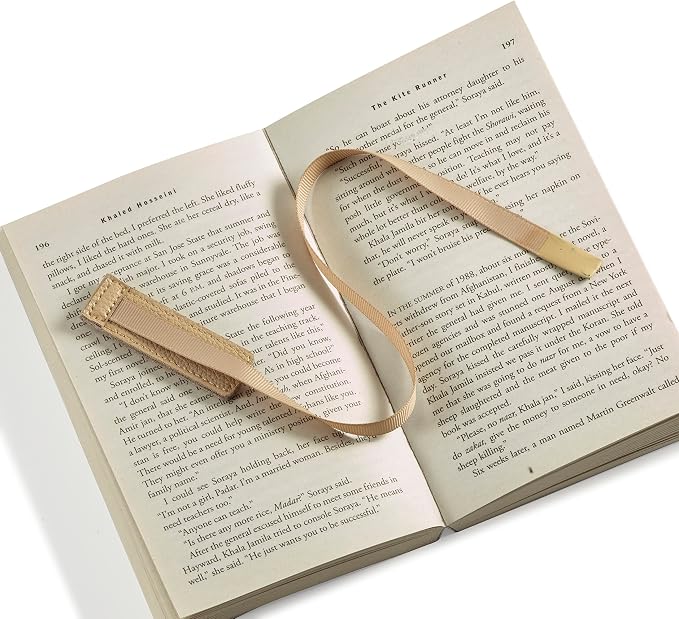 Superior Essentials Planner Magnetic Bookmark - Genuine Leather, Single Long Ribbon Bible Bookmark for Book Lovers - Amplify Your Love for Books with Our Elegant Ribbon Page Marker (1PC, Tan)