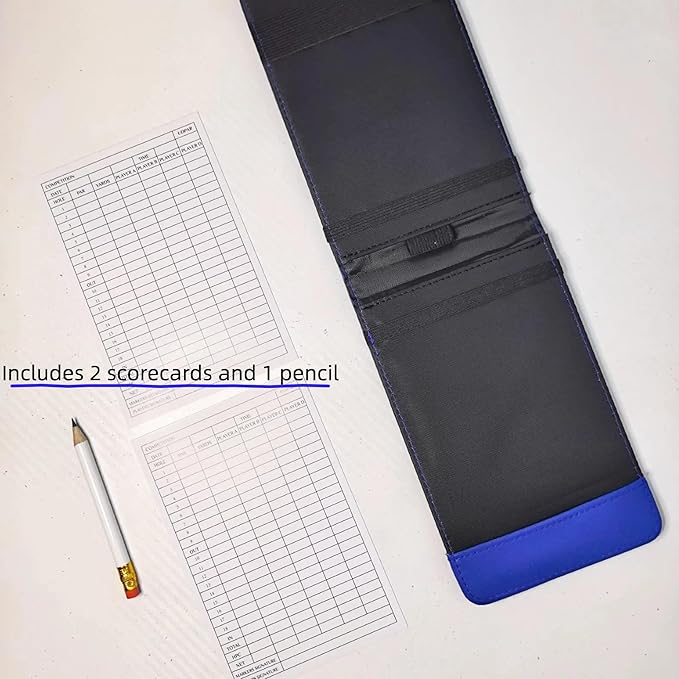 Leather Golf Scorecard Holder & Yardage Book Cover – Slim Microfiber Leather Case for Walking Players | Fits 4.5"x7" Scorecards & Yardage Books | Bonus Pencil & Scorecards