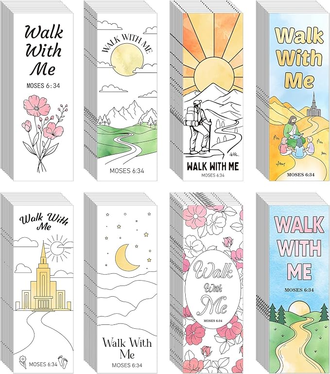 Resurhang 160 Pcs Walk with Me LDS Bookmarks 2026 LDS Youth Theme Gifts for The Church of Jesus Christ, Latter-Day Saints Mormon Church